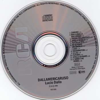 CD Lucio Dalla: Dallamericaruso 147102