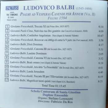 CD Ludovico Balbi: Psalmi Ad Vesperas Canendi Per Annum (Vol. II) 556195