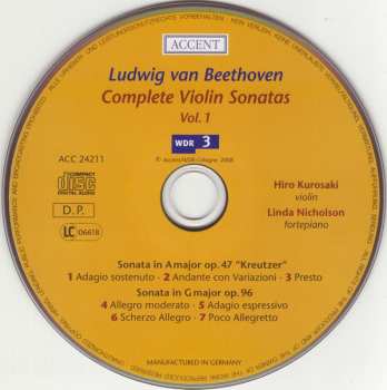 CD Ludwig van Beethoven: Complete Violin Sonatas Vol. 1 332431