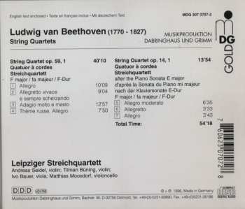 CD Ludwig van Beethoven: String Quartet F Major Op. 59,1: String Quartet F Major Op. 14,1 (After Piano Sonata) 551774