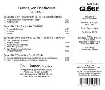 CD Ludwig van Beethoven: Beethoven: Piano Sonatas Op. 78. 79. 81a, 90 558984