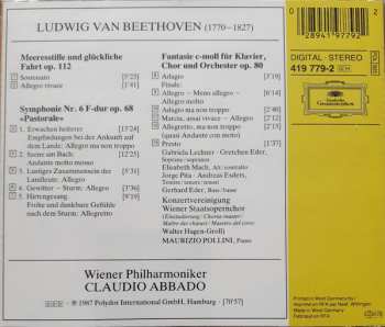 CD Ludwig van Beethoven: Symphonie No. 6 »Pastorale« • Chor-Fantasie = Choral Fantasy • Meeresstille Und Glückliche Fahrt = Calm Sea And Prosperous Voyage 648971