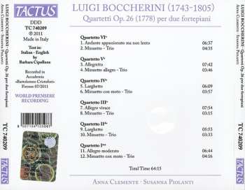 CD Luigi Boccherini: Quartetti Op. 26 (1778) Per Due Fortepiani 559640