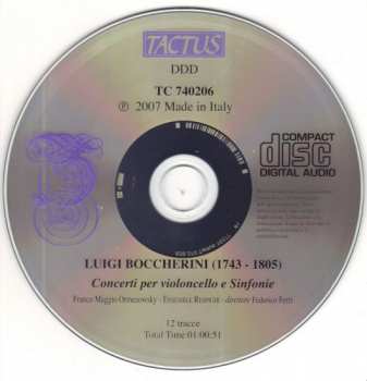 CD Luigi Boccherini: Concerti Per Violoncello E Sinfonie 251466