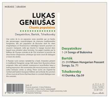 CD Lukas Geniusas: Chants Populaires 563962