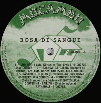 LP Lula Côrtes: Rosa De Sangue 613833