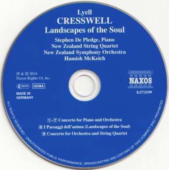 CD Stephen De Pledge: Landscapes Of The Soul, Piano Concerto, Concerto For Orchestra And String Quartet 571832