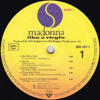 LP Madonna: Like A Virgin 633155