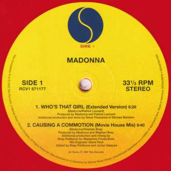 LP Madonna: Who's That Girl (Super Club Mix) LTD | CLR 560991