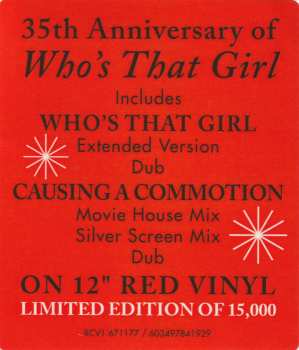 LP Madonna: Who's That Girl (Super Club Mix) LTD | CLR 560991