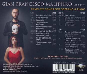 3CD Gian Francesco Malipiero: Complete Songs For Soprano & Piano 572676