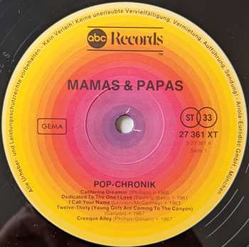 2LP The Mamas & The Papas: Pop Chronik 655681