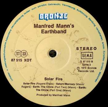 LP Manfred Mann's Earth Band: Solar Fire 603230