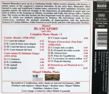 CD Manuel Blancafort: Piano Music (Camins / Cants Íntims II / El Parc D'atraccions / Pastoral En Sol) 425299