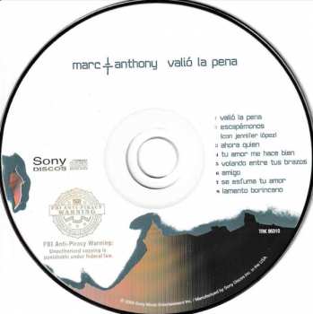 CD Marc Anthony: Valió La Pena 437103