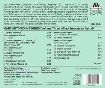 CD Marco Antonio Ingegneri: Volume Three: Missa Susanne Un Jour A5 451730