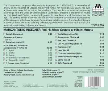 CD Marco Antonio Ingegneri: Volume Four – Missa Gustate Et Videte; Motets For Holy Week And Easter 627978