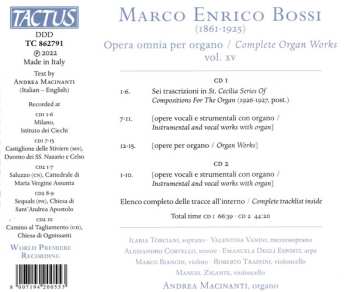 2CD Marco Enrico Bossi: Opera Omnia Per Organo / Complete Organ Works Vol. XV 643582