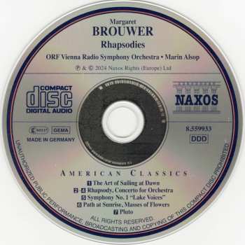 CD Margaret Brouwer: Rhapsodies 618876