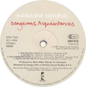 LP Marianne Faithfull: Dangerous Acquaintances 653807