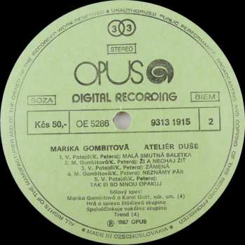 LP Marika Gombitová: Ateliér Duše 377517