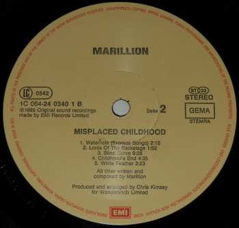 LP Marillion: Misplaced Childhood 651677