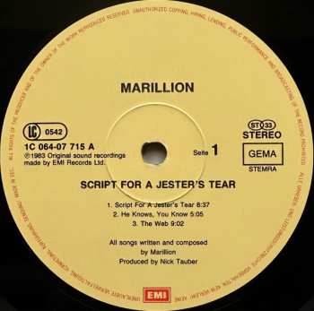 LP Marillion: Script For A Jester's Tear 646816