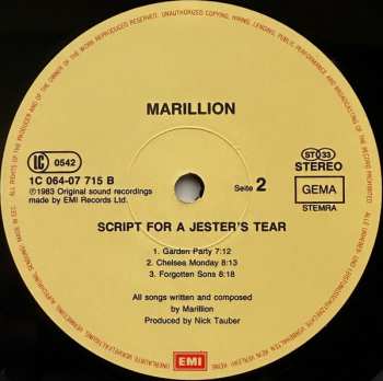 LP Marillion: Script For A Jester's Tear 646816