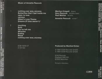 2CD Paul Motian: Nothing Ever Was, Anyway. Music Of Annette Peacock 121388