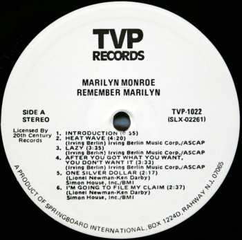 LP Marilyn Monroe: Remember Marilyn 641648