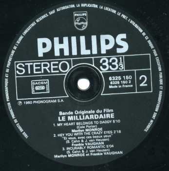 LP Marilyn Monroe: Bande Originale Du Film "Le Milliardaire" 638715