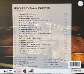 CD Aurélien Pontier: Post Scriptum . 18 Miniatures For Violin. Tribute To Heifetz & Kreisler 574698