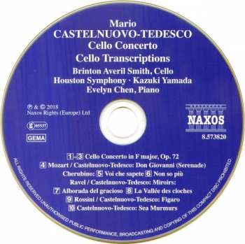 CD Mario Castelnuovo Tedesco: Cello Concertos 346902