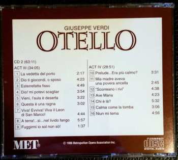 2CD Giuseppe Verdi: Otello - Metropolitan Opera Historic Broadcast Recording March 8, 1958 651066