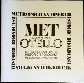 2CD Giuseppe Verdi: Otello - Metropolitan Opera Historic Broadcast Recording March 8, 1958 651066