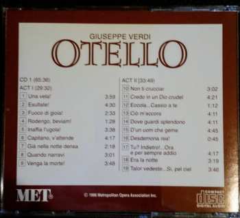 2CD Giuseppe Verdi: Otello - Metropolitan Opera Historic Broadcast Recording March 8, 1958 651066