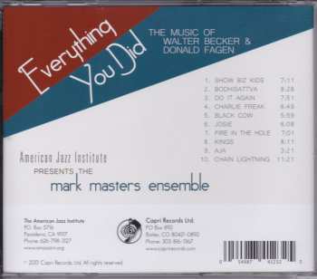 CD Mark Masters Ensemble: Everything You Did 635963