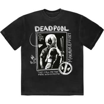 Merch Marvel Comics: Marvel Comics Unisex T-shirt: Deadpool Merc With A Mouth Max Effort (medium) M