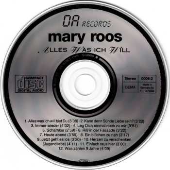 CD Mary Roos: Alles Was Ich Will 623791