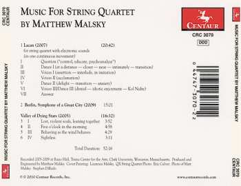 CD Matthew Malsky: Music For String Quartet 410341