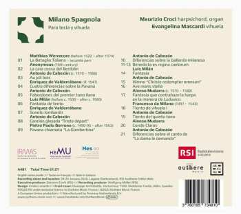 CD Maurizio Croci: Milano Spagnola. Para Tecla Y Vihuela 608834