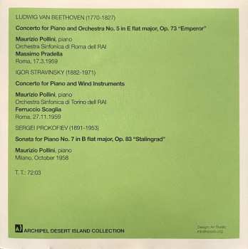 CD Maurizio Pollini: The Young Maurizio Pollini / Ludwig van Beethoven Concerto For Piano And Orchestra No. 5 "Emperor" / Igor Stravinsky Concerto For Piano And Wind Instruments / Sergei Prokofiev Sonata For Piano No. 7 "Stalingrad" 544720