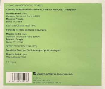 CD Maurizio Pollini: The Young Maurizio Pollini / Ludwig van Beethoven Concerto For Piano And Orchestra No. 5 "Emperor" / Igor Stravinsky Concerto For Piano And Wind Instruments / Sergei Prokofiev Sonata For Piano No. 7 "Stalingrad" 544720