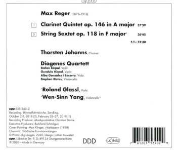 CD Max Reger: Clarinet Quintet; String Sextet 646519