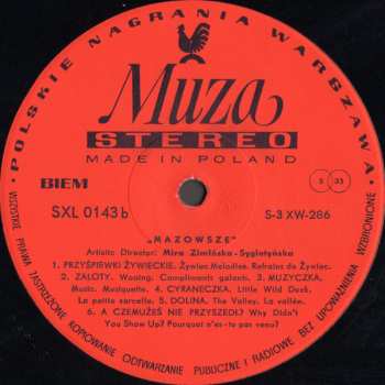 LP Mazowsze: The Polish Song And Dance Ensemble, Vol. 3 283531