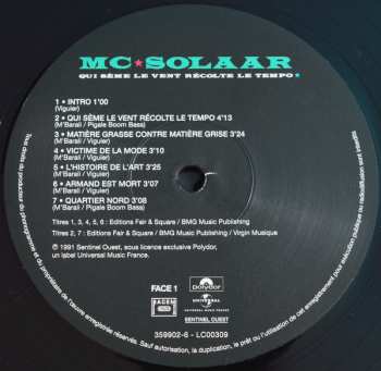 LP MC Solaar: Qui Sème Le Vent Récolte Le Tempo 61529