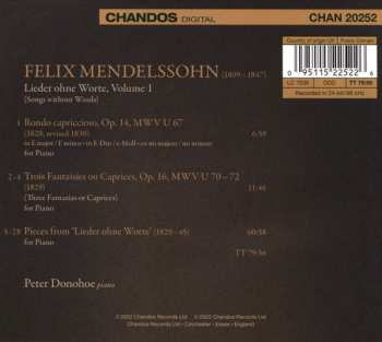 CD Felix Mendelssohn-Bartholdy: Songs Without Words, Volume 1 (Lieder Ohne Worte) 561457