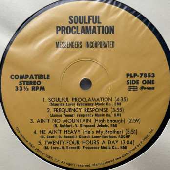 LP Messengers Incorporated: Soulful Proclamation LTD 609264