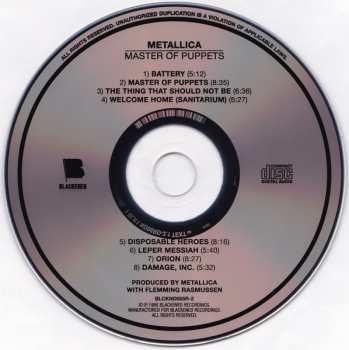 CD Metallica: Master Of Puppets 623797