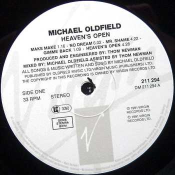 LP Mike Oldfield: Heaven's Open 627541